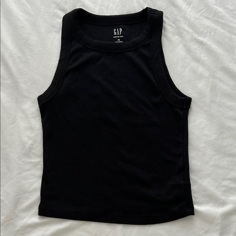 GAP Classic Black Ribbed Tank Top